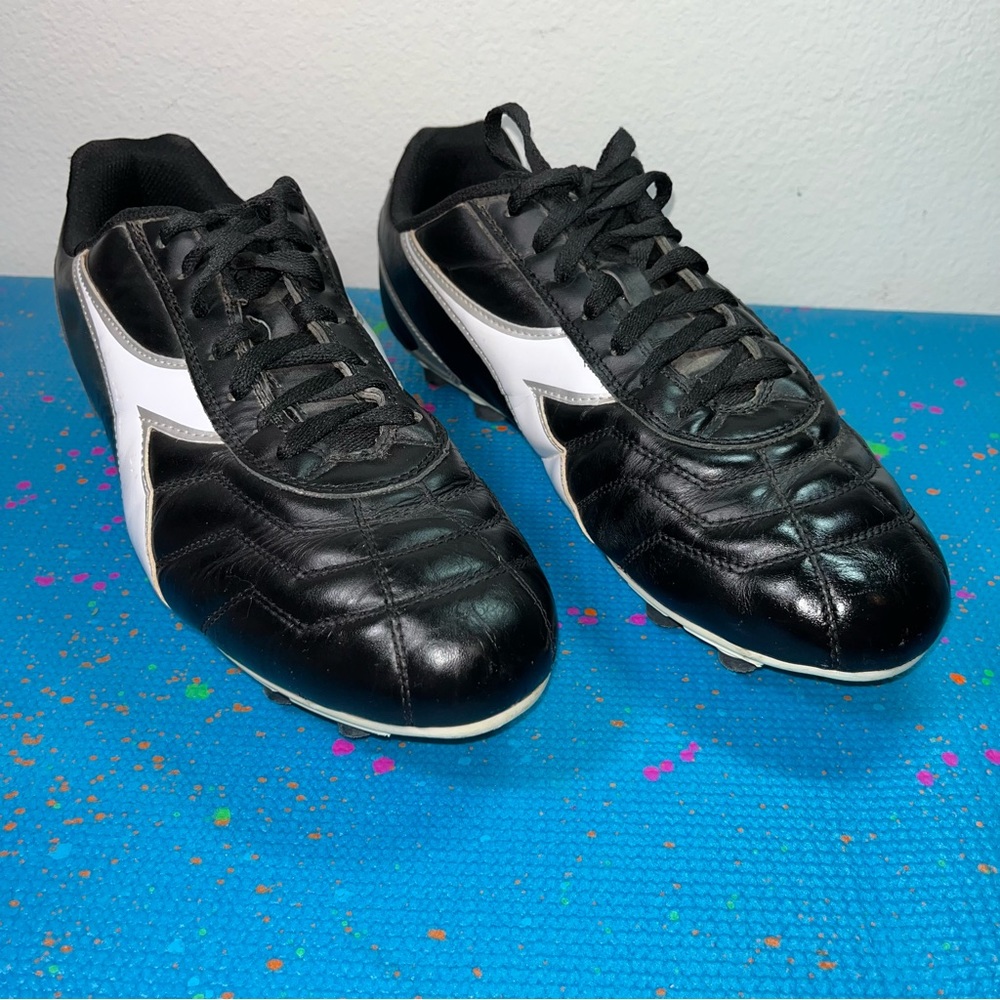 Diadora Men's Capitano MD VS Outdoor Soccer Shoes Size 11.5 Black/White